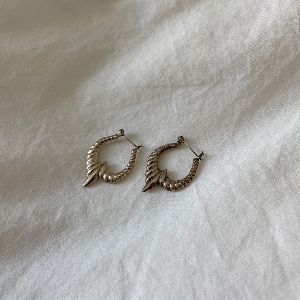 Vintage 925 Silver Hoop Earrings